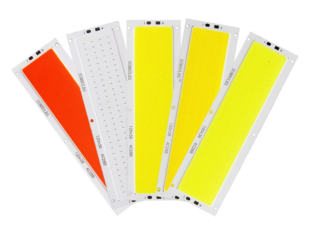 Big Promotion !!! Ultra Bright 1300LM 12W COB LED Light Strip 12V DC for DIY 12V Lights Work Lamps Home Bulbs 120*36MM COB Chip