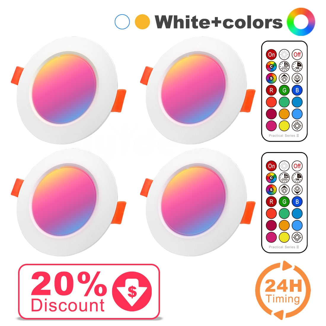 LED Downlight Spot LED Recessed Smart Dimmable Ceiling 7W Round Plafond Light 220V 110V RGB Color Changing Light Bulb Track Lamp