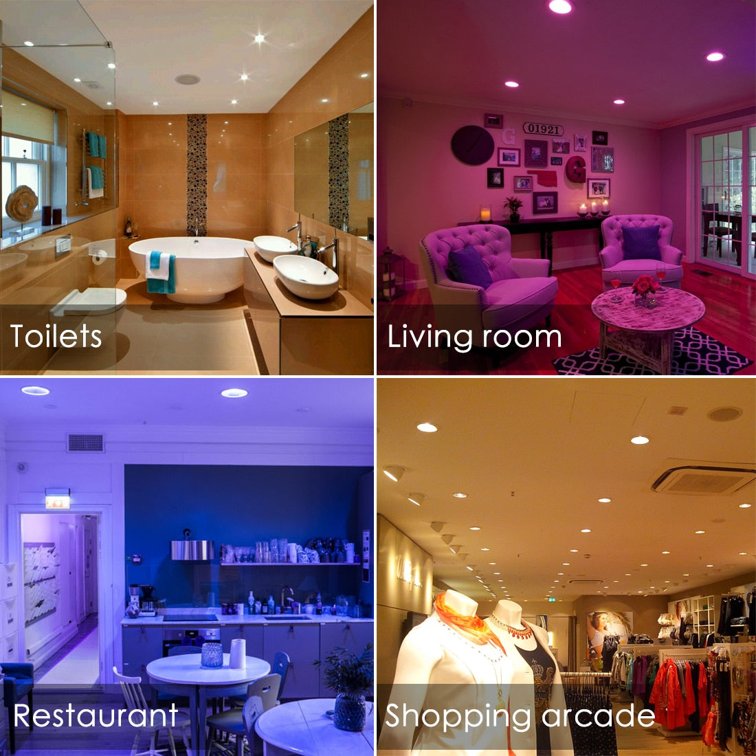 LED Downlight Spot LED Recessed Smart Dimmable Ceiling 7W Round Plafond Light 220V 110V RGB Color Changing Light Bulb Track Lamp