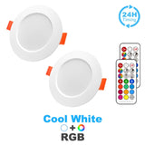 LED Downlight Spot LED Recessed Smart Dimmable Ceiling 7W Round Plafond Light 220V 110V RGB Color Changing Light Bulb Track Lamp