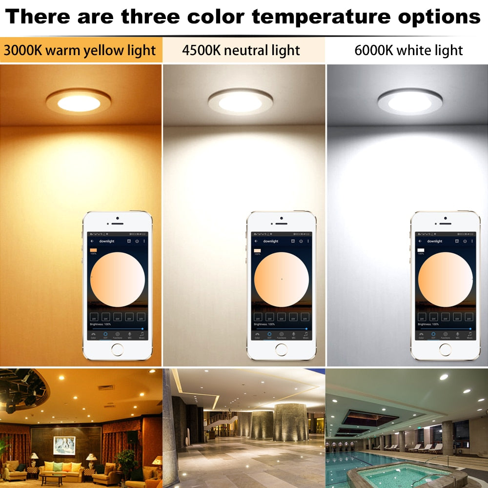 LED 10X 9W 5W RGB Warm Cool White 5in1 LED Ceiling Lamp DownLight WIFI/Bluetooth Spotlight APP/Music Remote Controller Timer Dimmer