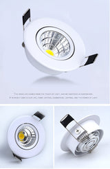 RGB Led downlight light COB 5W 110V 220V Ceiling Spot Light AC/DC12V Decoration Ceiling Lamp recessed Lights Indoor Lighting