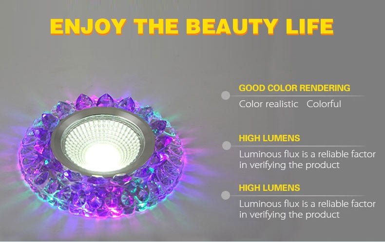 LED Colorful downlight Christmas light 3W 5W 7W 9W 110V 220V ceiling downlight rainbow RGB lamp ceiling spot light Magic color
