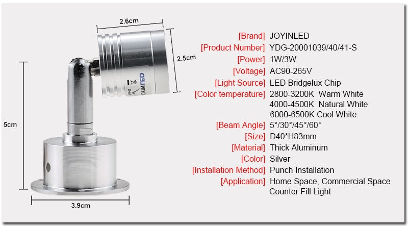 Hot Sale Recessed Led Mini Downlights 3W AC90-260V DC12V 360 Degree Rotating Spot Lighting LED Ceiling Down Lamp Indoor Lighting