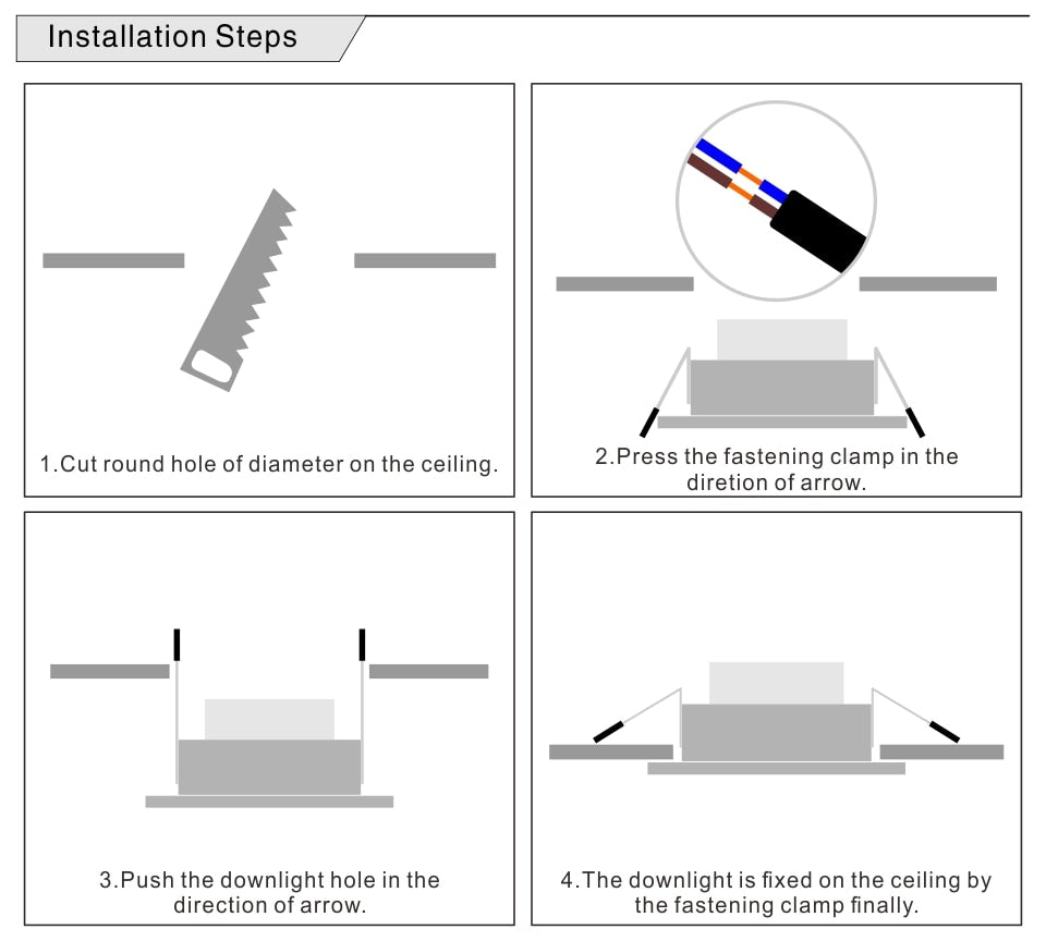 Led Downlight 5W 9W 12W 15W 18W 220V Ceiling Light Recessed Down light Round Led Panel Light Cold Warm white LED Spot light
