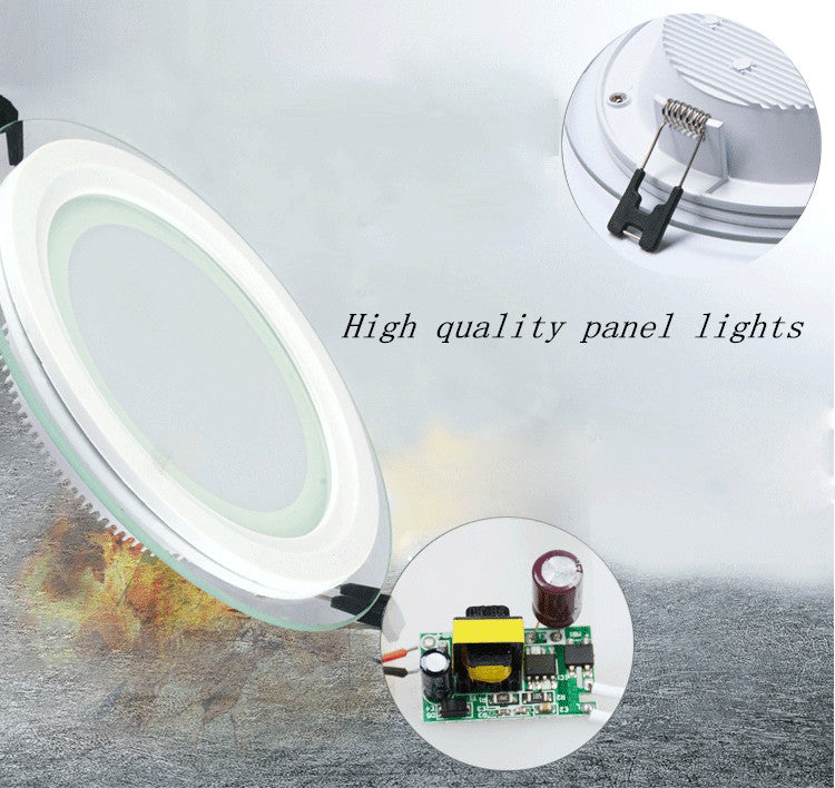 LED Panel Glass Square Downlight Dimmable Super Bright  round Ceiling Recessed Panel Lights LED Spot Light Bulb AC110V 220V