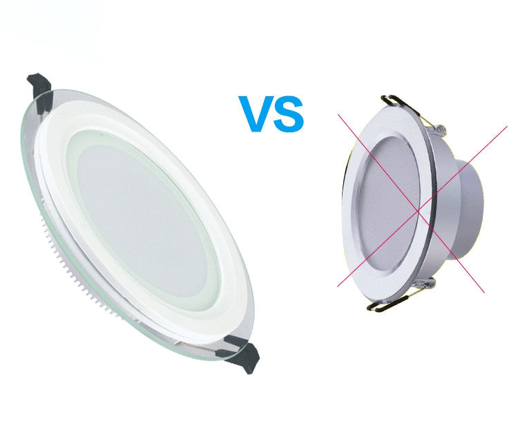 LED Panel Glass Square Downlight Dimmable Super Bright  round Ceiling Recessed Panel Lights LED Spot Light Bulb AC110V 220V