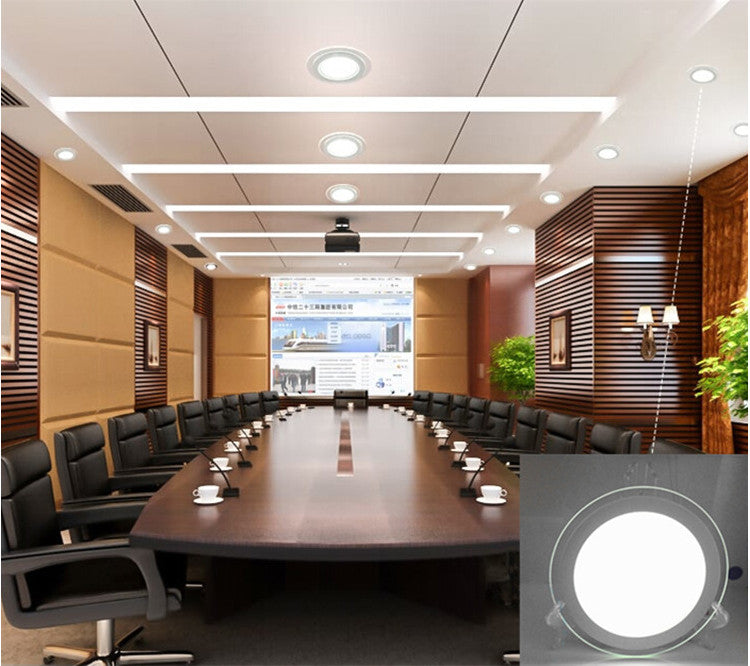 LED Panel Glass Square Downlight Dimmable Super Bright  round Ceiling Recessed Panel Lights LED Spot Light Bulb AC110V 220V