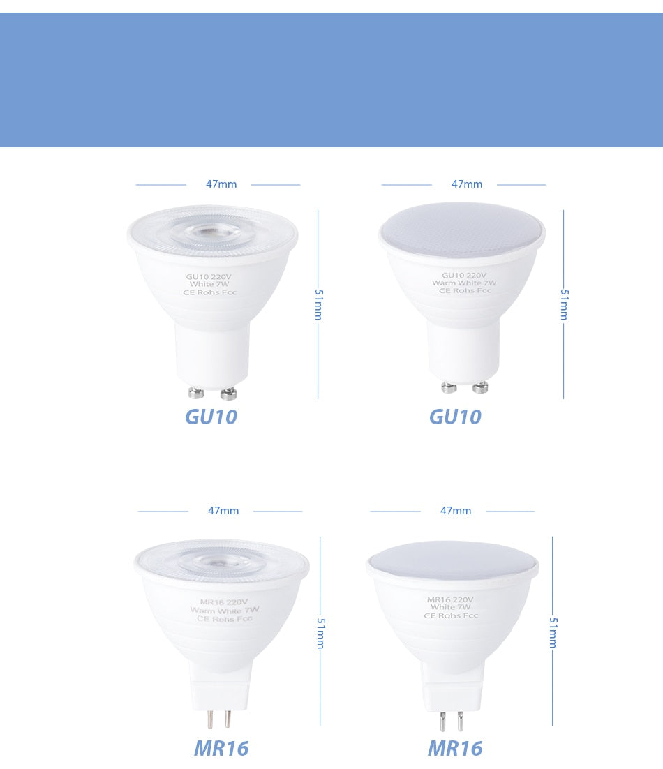 LED Corn Bulb MR16 10PCS GU10 Spotlight 220V Focos LED Bulb 5W 7W Ampoule LED Lamp GU5.3 Spot Light Energy Saving 2835 SMD