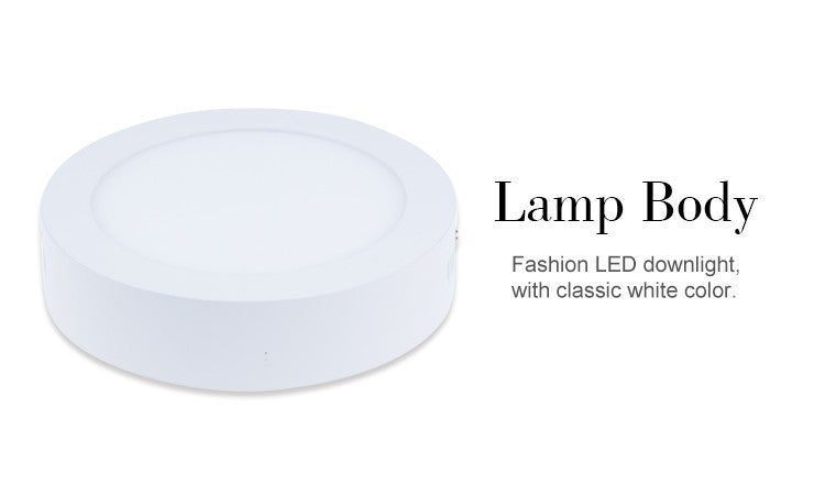 High brightness 6W 12W 18W 24W Round/Square LED panel light surface mounted downlight lighting LED ceiling down lamp AC85-265V