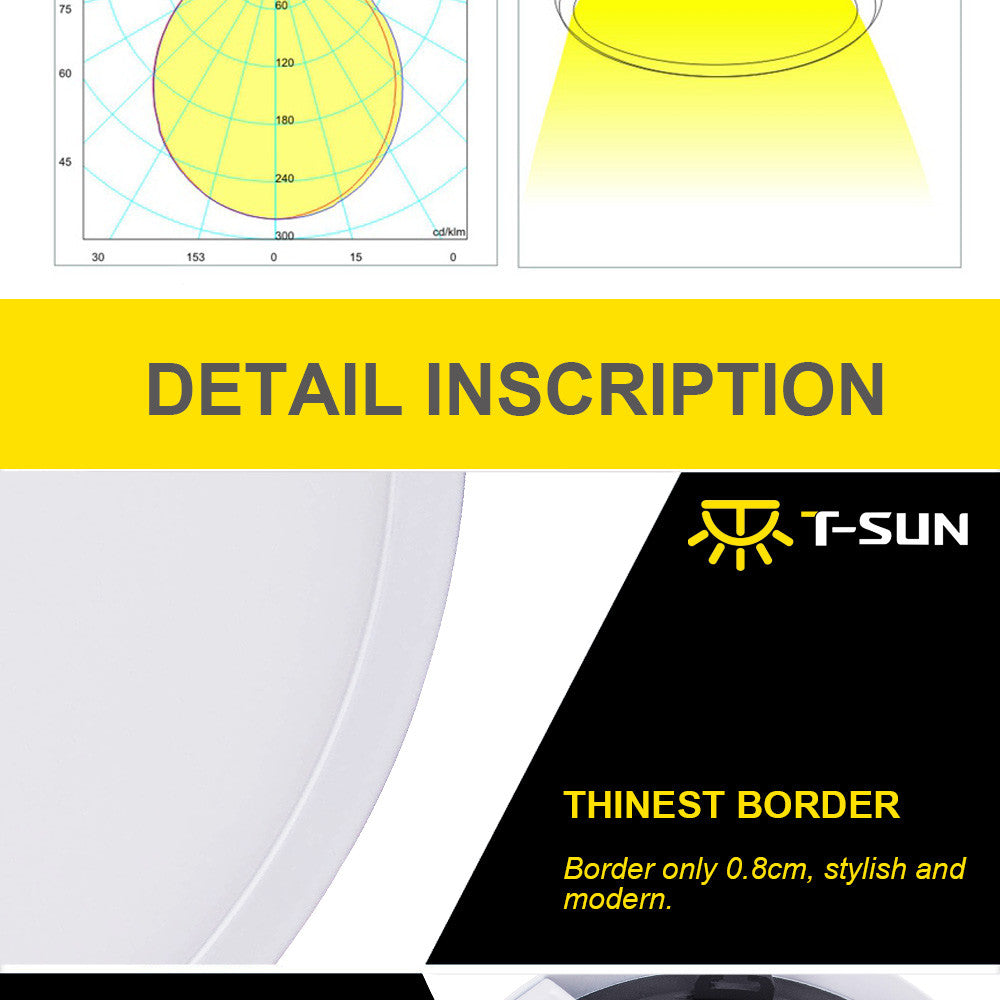 T-SUNRISE Ultra-thin LED Panel Downlight Panel Light Round Square LED Ceiling Recessed Surface Mounted LED lamp 8W/16W/24W/32W