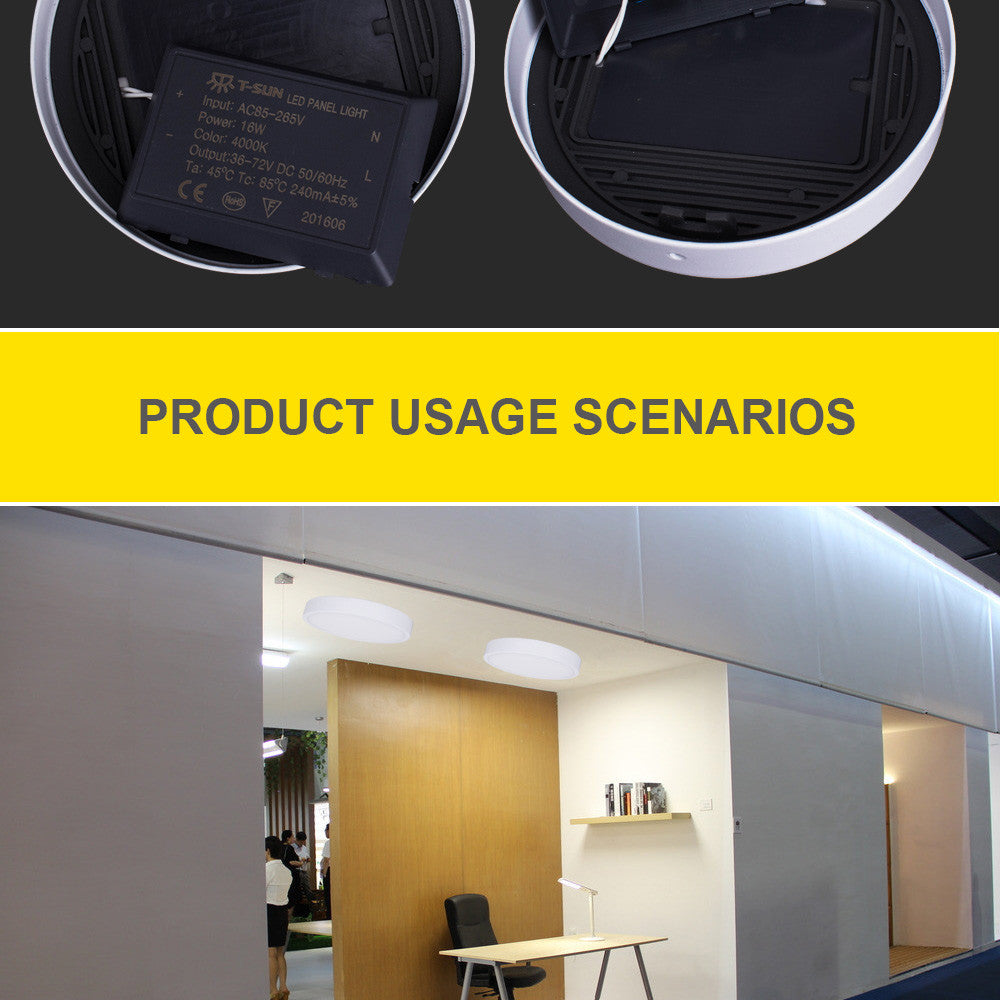 T-SUNRISE Ultra-thin LED Panel Downlight Panel Light Round Square LED Ceiling Recessed Surface Mounted LED lamp 8W/16W/24W/32W