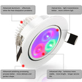 Downlight RGB LED Ceiling Lamp Spot Light with rgb controler 8pcs/lot 5W Recessed led lamp bulb pendant indoor lighting 85-265V
