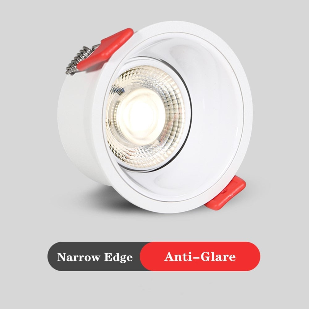 No Glare Led downlight Recessed In Led Ceiling Downlight Spot Led Lamp Dimmable 7W 15W 18W AC110V 220V For Indoor Room Stores