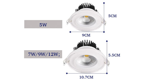 LED Ceiling light recessed downlight 5w 7w 9w 12w three colors Indoor Living room foyer Modern lamp For Home lighting