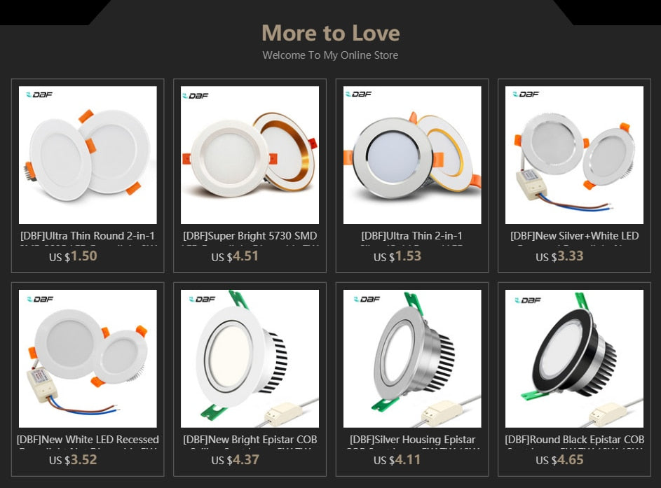 DBF Super Bright 5730 SMD LED Downlight Dimmable 7W 10W 12W Ceiling Lamp with AC 110V 220V LED Transformer for Living room