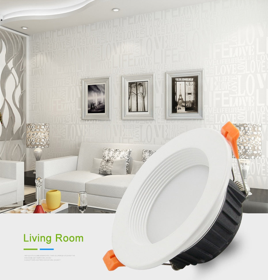 DBF Super Bright 5730 SMD LED Downlight Dimmable 7W 10W 12W Ceiling Lamp with AC 110V 220V LED Transformer for Living room