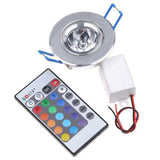 LED Ceiling Lamp Down Lights 3W RGB With Remote Recessed light Bulbs AC220V Downlight Birthday party Colorful lights