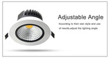 Super Bright Recessed LED COB Downlight Dimmable 5W 7W 10W 12W LED Spot light LED Ceiling Lamp AC 110V 220V White \ Warm White
