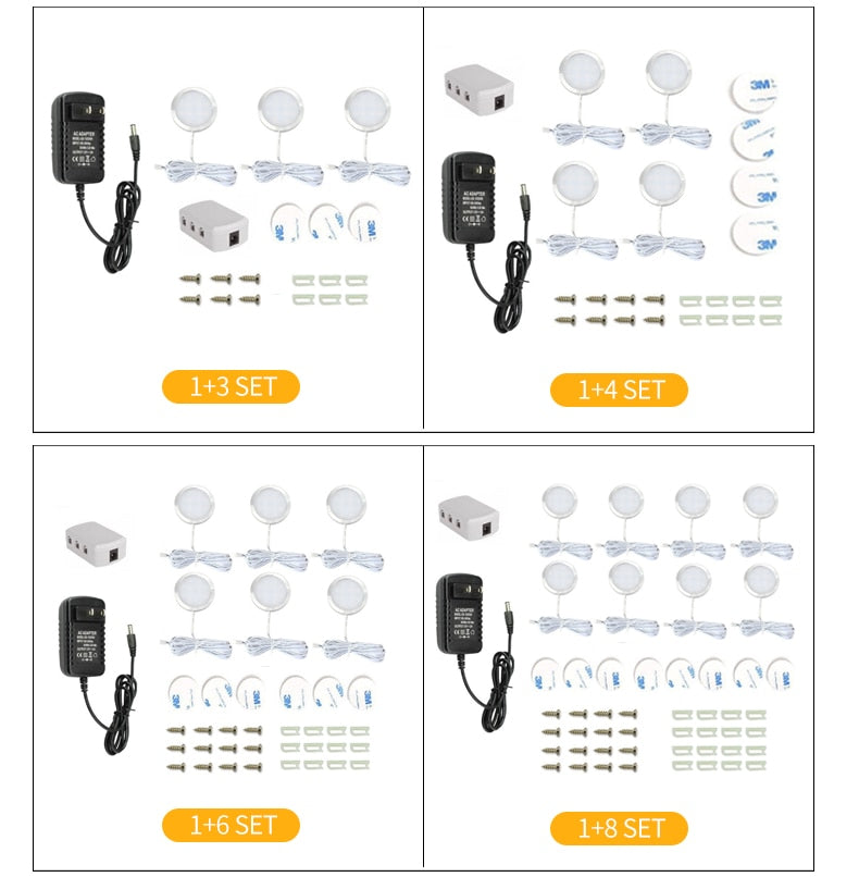 LED cabinet light with switch mini spotlight kitchen closet ultra-thin 12V small downlight decoration 3/4/6/8PCS spot AC110/220V