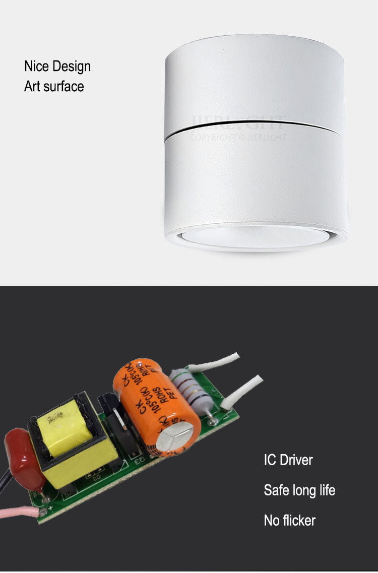 LED Downlight 1Pcs 12W Rail Track Fixture COB 10W Surface Mounted Downlight 7W Ceiling Light For Shop Stores Home Decorating