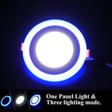Double Color LED Panel Downlight 6W 9W 16W 24w 3 Model LED Lamp Panel Light LED Ceiling Recessed Spot light AC110V 220V + Driver