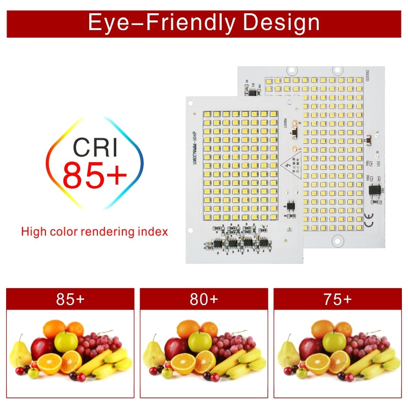SMD 2835 LED Chip 100W 50W 30W 20W 10W Flood Light Beads AC 220V-240V Led Floodlight Lamp DIY For Outdoor Lighting Spotlight