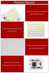 SMD 2835 LED Chip 100W 50W 30W 20W 10W Flood Light Beads AC 220V-240V Led Floodlight Lamp DIY For Outdoor Lighting Spotlight
