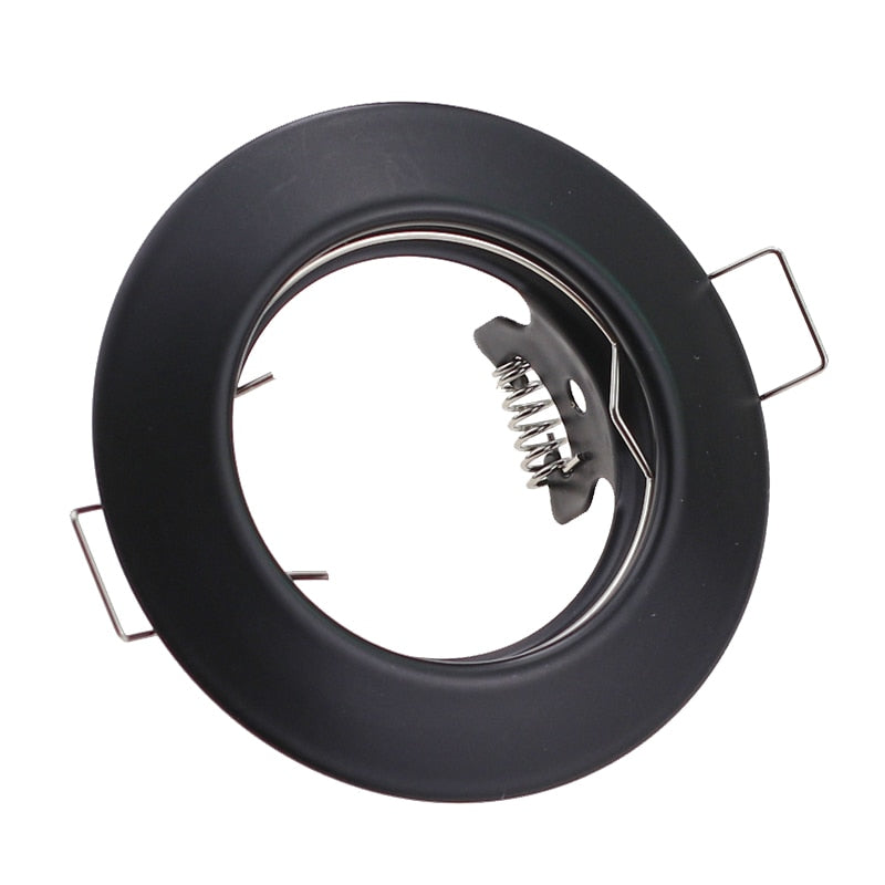 Nickel Chrome White Black Round Recessed LED Ceiling Light Adjustable Frame MR16 GU10 Bulb Fixture Downlight Holder