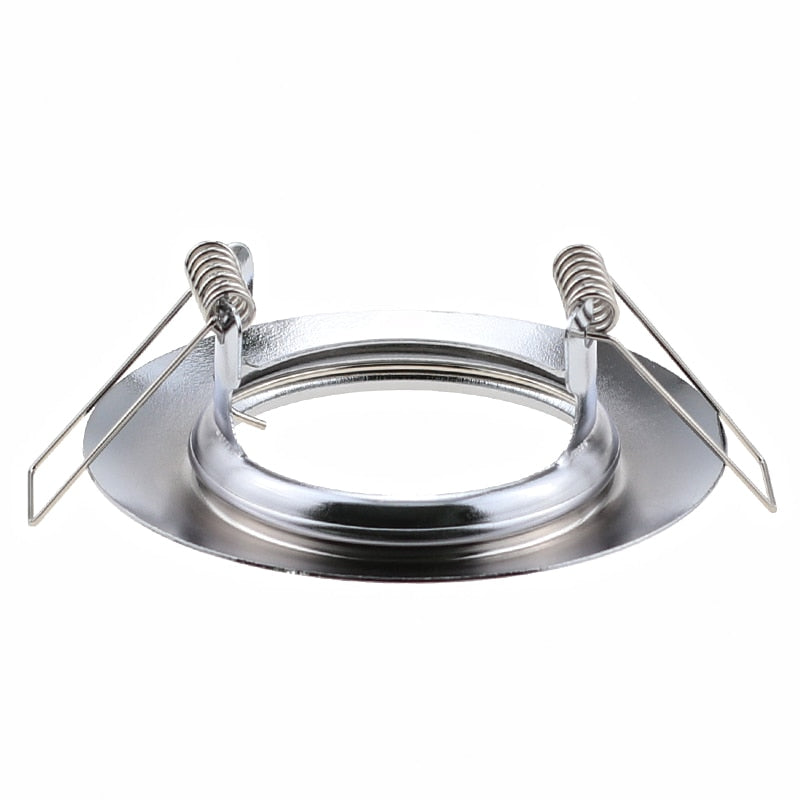 Nickel Chrome White Black Round Recessed LED Ceiling Light Adjustable Frame MR16 GU10 Bulb Fixture Downlight Holder