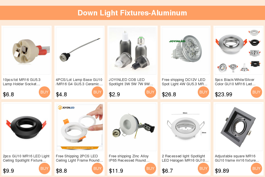 Nickel Chrome White Black Round Recessed LED Ceiling Light Adjustable Frame MR16 GU10 Bulb Fixture Downlight Holder