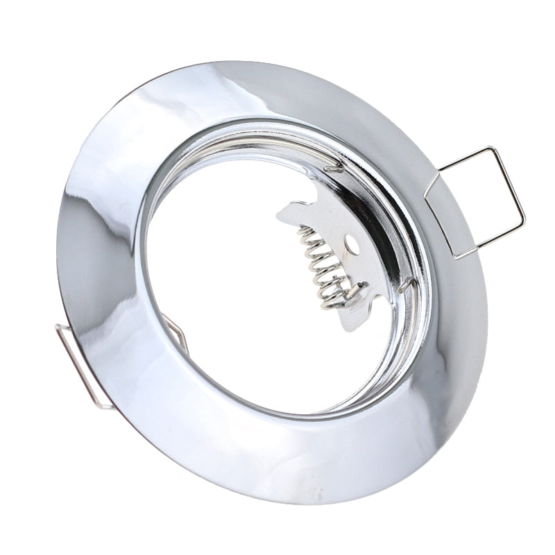 Nickel Chrome White Black Round Recessed LED Ceiling Light Adjustable Frame MR16 GU10 Bulb Fixture Downlight Holder