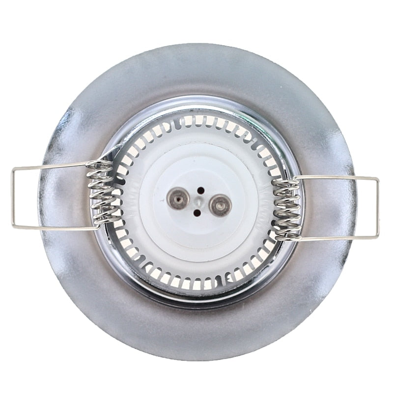 Nickel Chrome White Black Round Recessed LED Ceiling Light Adjustable Frame MR16 GU10 Bulb Fixture Downlight Holder