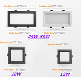 Led Panel 1pcs Dimmable Recessed led downlight 12W 18W 24w 30w Square LED Spot light led ceiling lamp AC110V 220V
