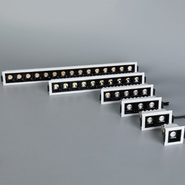 Dimmable LED Downlight Line Light Bar Creative Linear Recessed Ceiling Lamps Strip Living Room Corridor Light