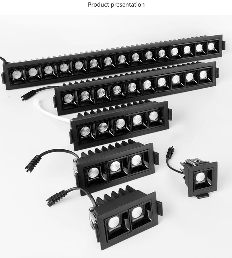 Dimmable LED Downlight Line Light Bar Creative Linear Recessed Ceiling Lamps Strip Living Room Corridor Light