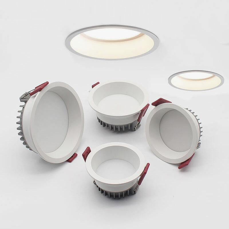 Dimmable Recessed Anti Glare LED Downlights 7W/9W/12W/15W LED Ceiling Spot Lights AC85~265V Background Lamps Indoor Lighting