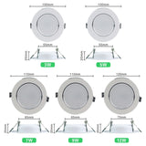 LED Downlight 3W 5W 7W 9W 12W AC220V 230V 240V Warm White Cold White Recessed LED Lamp Spot Light Led Bulb for Bedroom Kitchen