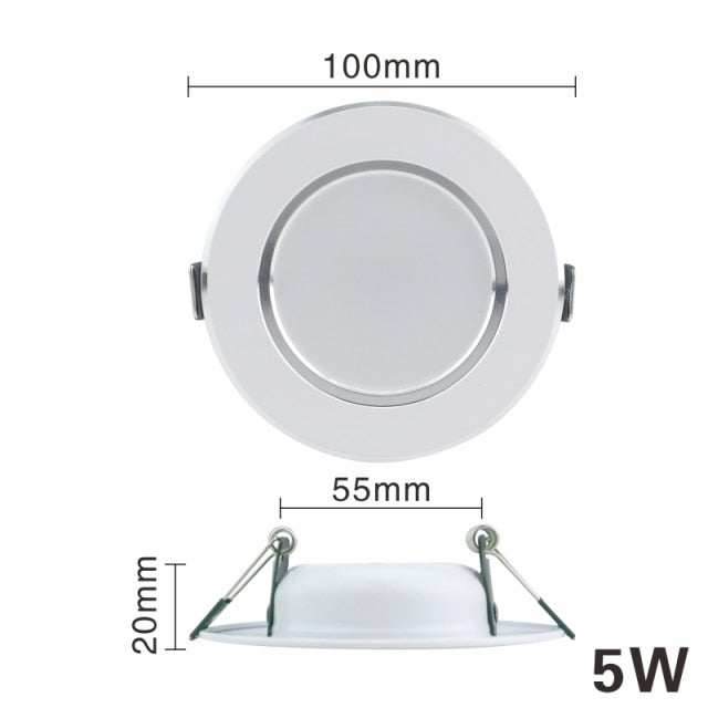 LED Downlight 3W 5W 7W 9W 12W AC220V 230V 240V Warm White Cold White Recessed LED Lamp Spot Light Led Bulb for Bedroom Kitchen