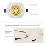 Silver spot led Mini 3W 5W 7W COB LED Downlight Dimmable Recessed Lamp Light for ceiling home office hotel 110V 220V