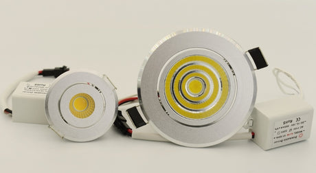 Silver spot led Mini 3W 5W 7W COB LED Downlight Dimmable Recessed Lamp Light for ceiling home office hotel 110V 220V