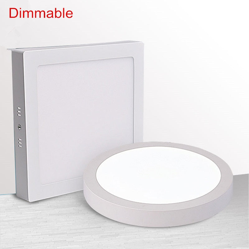 Not Cut 9W/15W/25W Round/Square Dimmable Led Panel Light Surface Downlight Led ceiling Spot Light AC 110V 220V + LED Driver