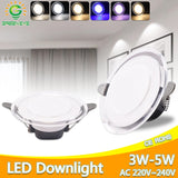 led downlight 3W 5W downlight Ultra Thin new six color led downlight ceiling AC220V 240V Round Recessed LED Spot Lighting