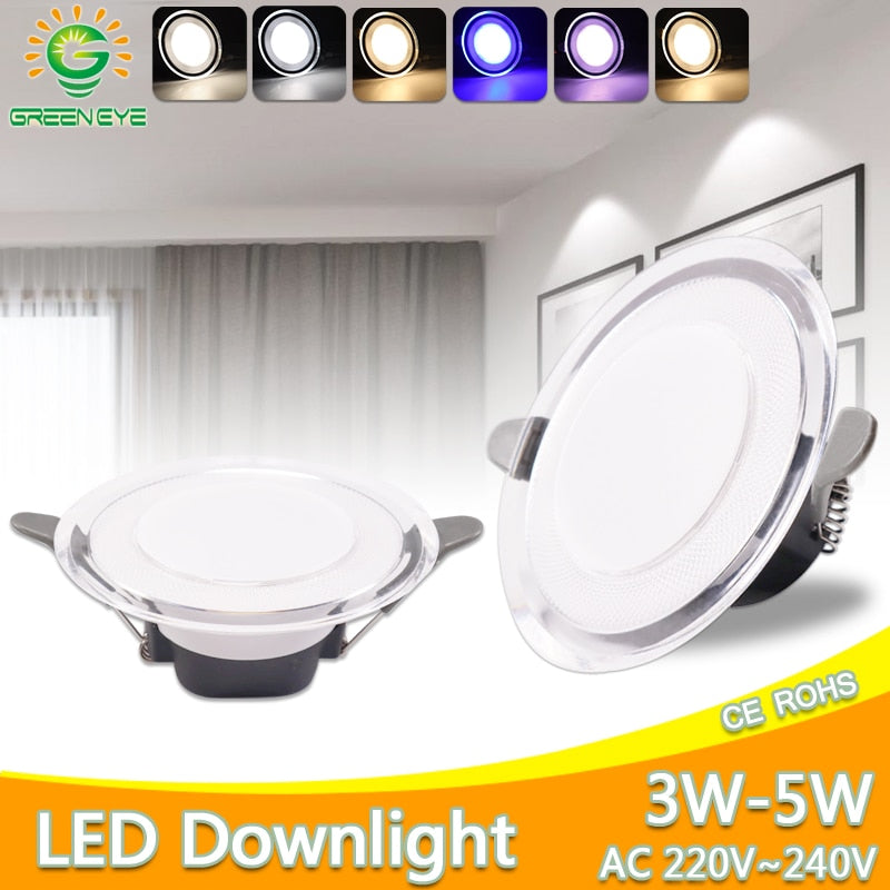 led downlight 3W 5W downlight Ultra Thin new six color led downlight ceiling AC220V 240V Round Recessed LED Spot Lighting