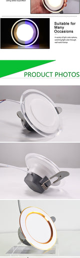 led downlight 3W 5W downlight Ultra Thin new six color led downlight ceiling AC220V 240V Round Recessed LED Spot Lighting