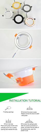 led downlight 3W 5W downlight Ultra Thin new six color led downlight ceiling AC220V 240V Round Recessed LED Spot Lighting