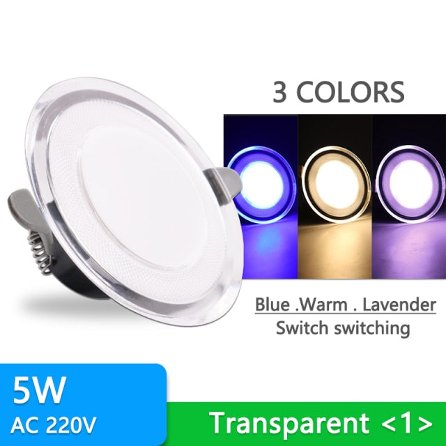 led downlight 3W 5W downlight Ultra Thin new six color led downlight ceiling AC220V 240V Round Recessed LED Spot Lighting