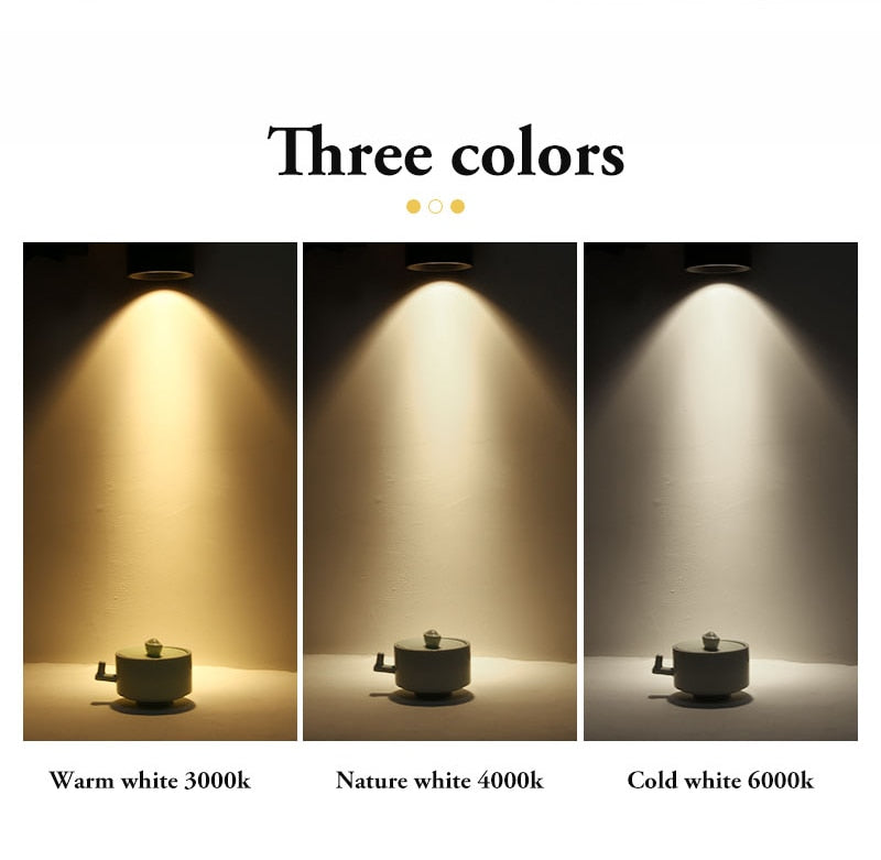 Led Downlights Spot Led Ceiling Spotlights Foldable Panel Lamp COB Down Lights For Kitchen Bathroom Round Indoor Lighting 220V