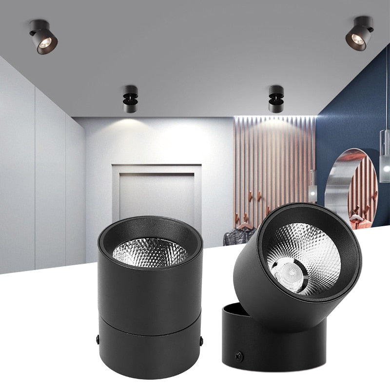 Led Downlights Spot Led Ceiling Spotlights Foldable Panel Lamp COB Down Lights For Kitchen Bathroom Round Indoor Lighting 220V