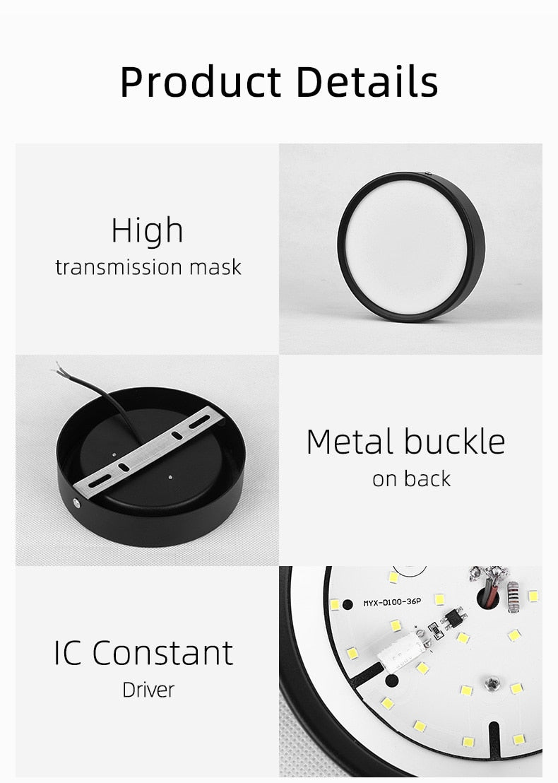 Led Downlights Spot Led Ceiling Spotlights Foldable Panel Lamp COB Down Lights For Kitchen Bathroom Round Indoor Lighting 220V